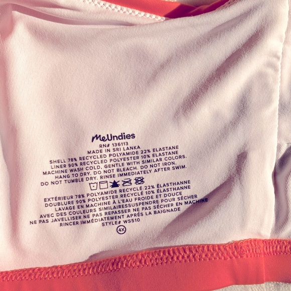 MeUndies Orange Sports Bra Seamless Comfort 3/$15 - Picture 3 of 4